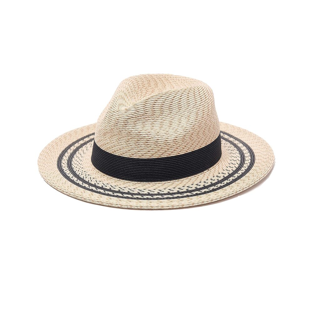 2242 Pineapple&Star Sun Straw Fedora Beach Hat Fine Braid UPF50+ for Unisex